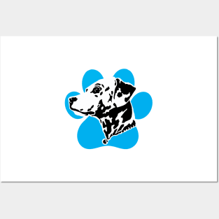 Dalmatian Blue Paw Art Posters and Art